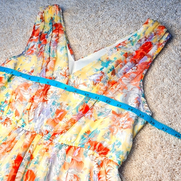 Rachael & Chloe Dress Womens floral  Print Lined Elastic Fit n Flare. - Picture 3 of 7